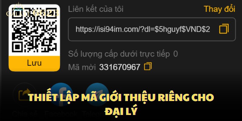 Thiết lập mã giới thiệu riêng cho đại lý